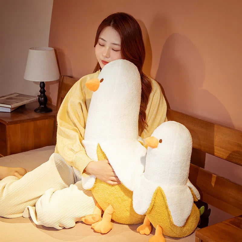 Creative Banana Duck Plush Pillow - Soft Cartoon Cushion for Home & Bedroom Decor