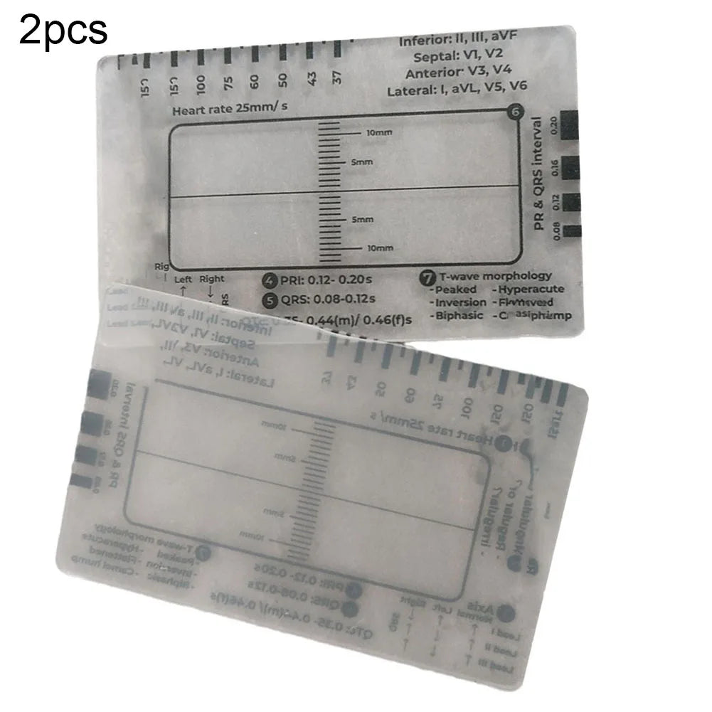 ECG Interpretation 7-Step Reference Card Ruler