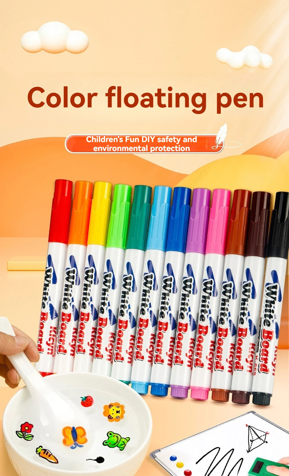 Erasable Whiteboard Markers for Glass, Ceramics & Office
