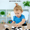 Wooden Geometric Shape Puzzle Blocks with Pattern Cards - Educational Logic Game for Kids