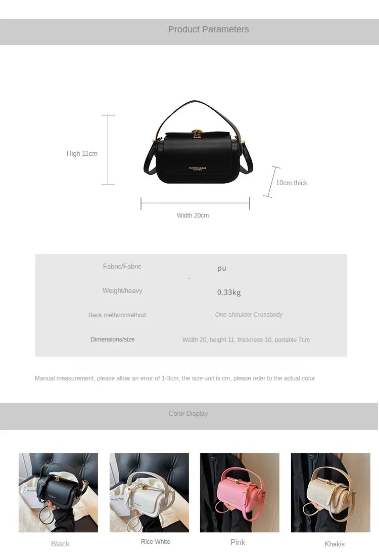 Classic Retro Crossbody Shoulder Bag with Textured Flap