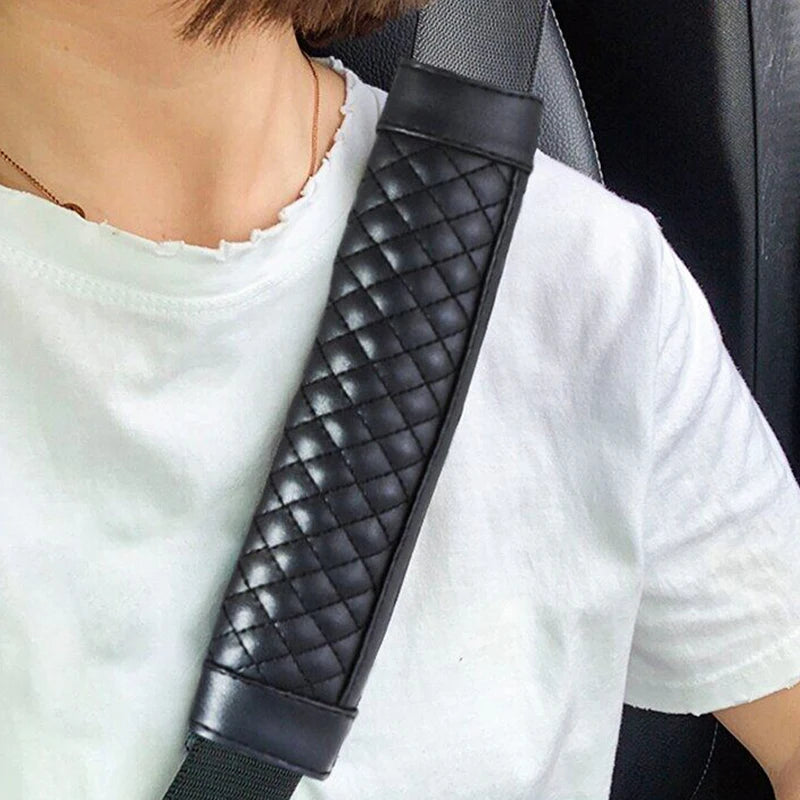 Premium PU Leather Seat Belt Covers