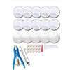 Set aus klaren und weißen Squishy-Stressbällen mit Werkzeug zum Herstellen