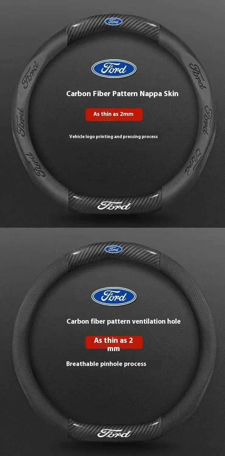 Carbon Fiber Steering Wheel Cover for Ford Models