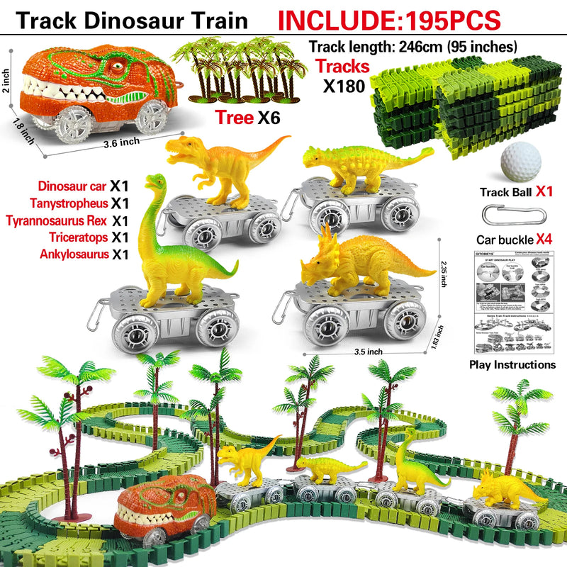 Climbing Dinosaur Car with Flexible Race Track