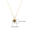 Colorful Crystal Ocean Heart Pendant Necklace