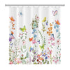 Floral Print Shower Curtain with Integrated Liner