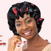 Floral Print Satin Sleep Bonnet – Double Layer Hair Protector