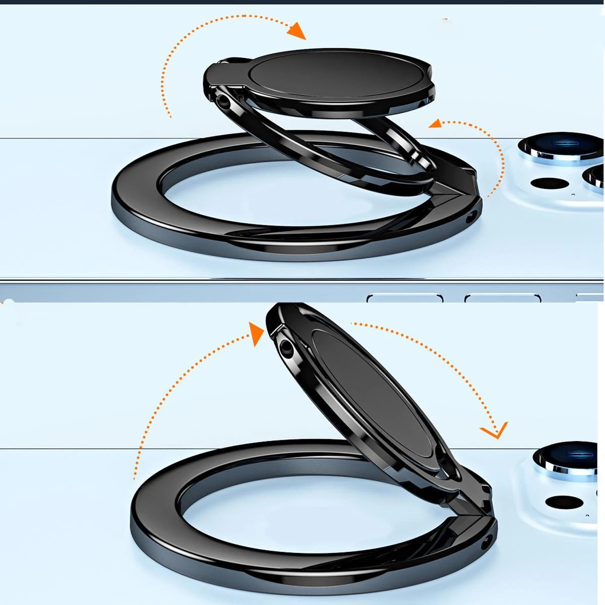 Magnetic Phone Finger Ring Holder with Foldable Stand