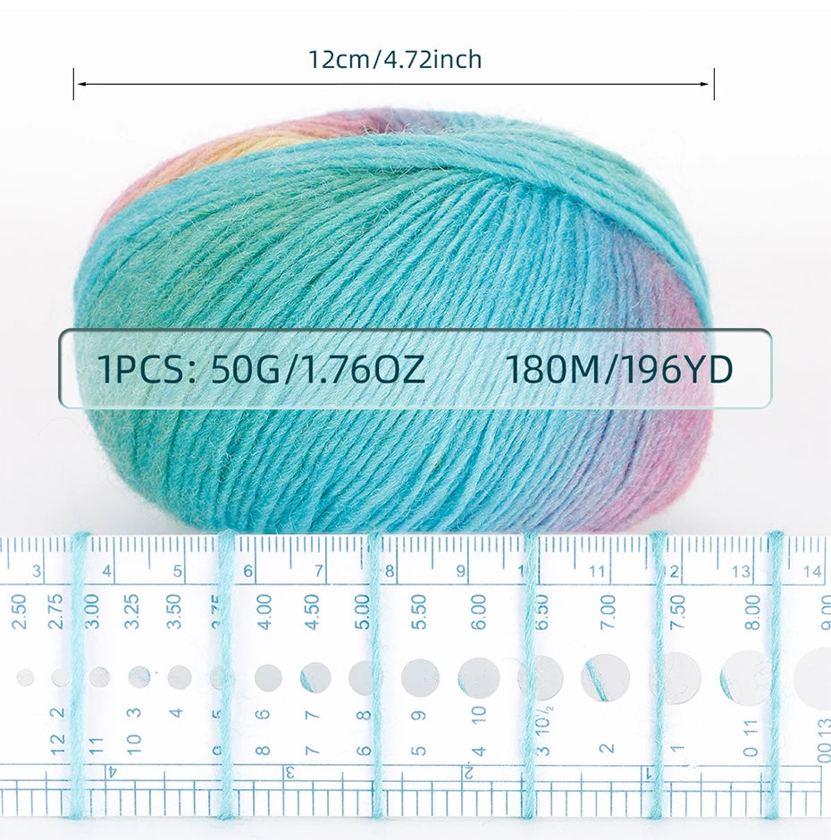 Multicolor Gradient Wool Yarn for Knitting and Crochet