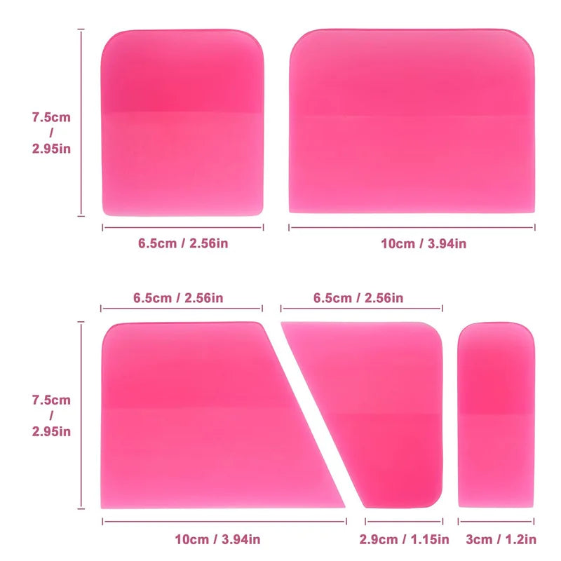 Professional PPF & Vinyl Wrap Squeegee Kit - Soft Rubber Tools for Scratch-Free Application