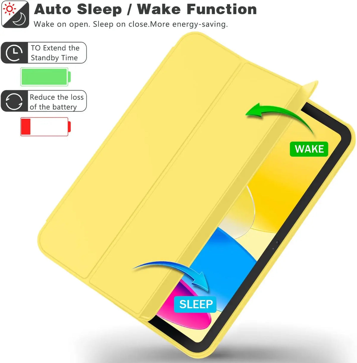 Trifold Stand Cover for iPad 10.9/11 Inch with Auto Wake/Sleep