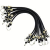 15-Piece Elastic Bungee Cords with Hooks – Black