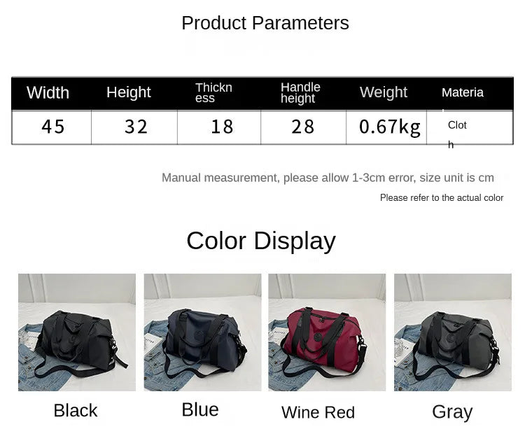 Versatile Large-Capacity Travel Duffel Bag with Water-Resistant Oxford Fabric