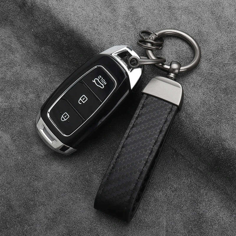 Carbon Fiber Car Keychain with Alloy Buckle