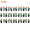 A set of 36 color-coded tire pressure indicator valve caps arranged in a grid.