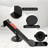 A black door lift tool with anti-slip foot pedals and a rubber base shown with close-up views of the features.