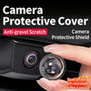 A hand holds a camera protective shield designed to guard a car camera lens from scratches and dust.