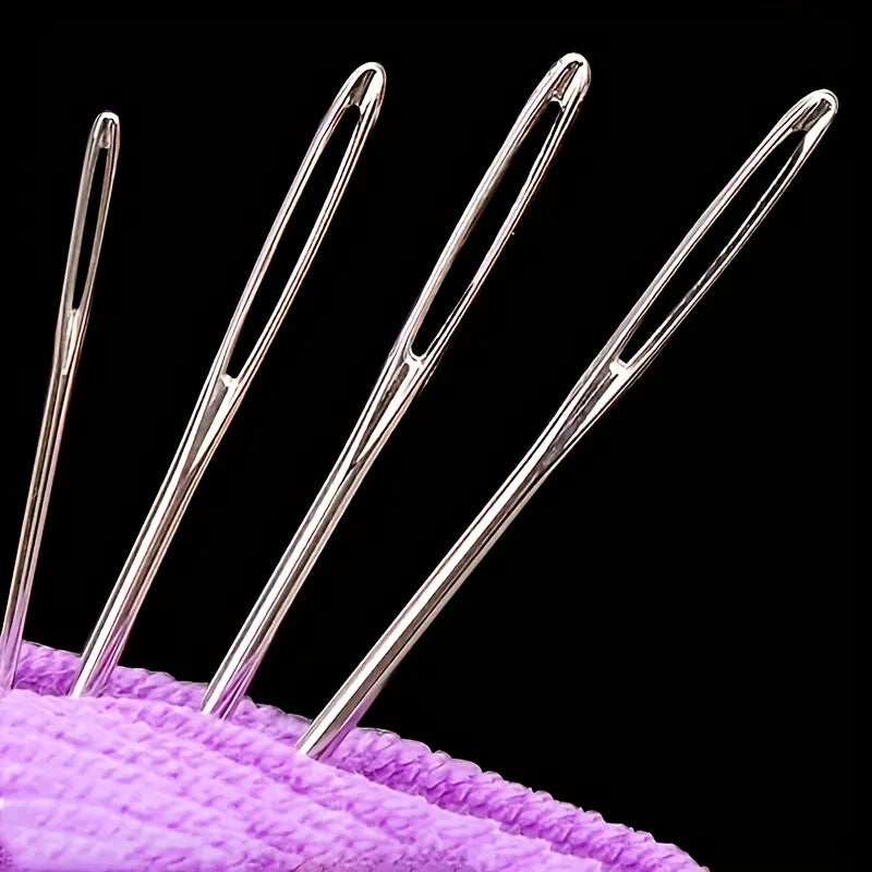 Stainless Steel Sewing Needles with Large Eyes for Yarn & Leather (40-Piece Set)