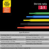 Assortment kit of heat shrink tubing with various diameters and a 2:1 shrink ratio.