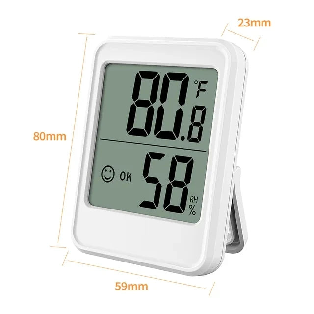 Digital Temperature and Humidity Monitor with Stand, Magnet, and Wall Mount