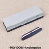 Dual-Grit Knife Sharpening Stone Kit with Bamboo Base & Angle Guide