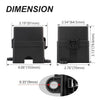 Dimension diagram showing the size and features of a waterproof relay and fuse box with an ATC/ATO blade holder.