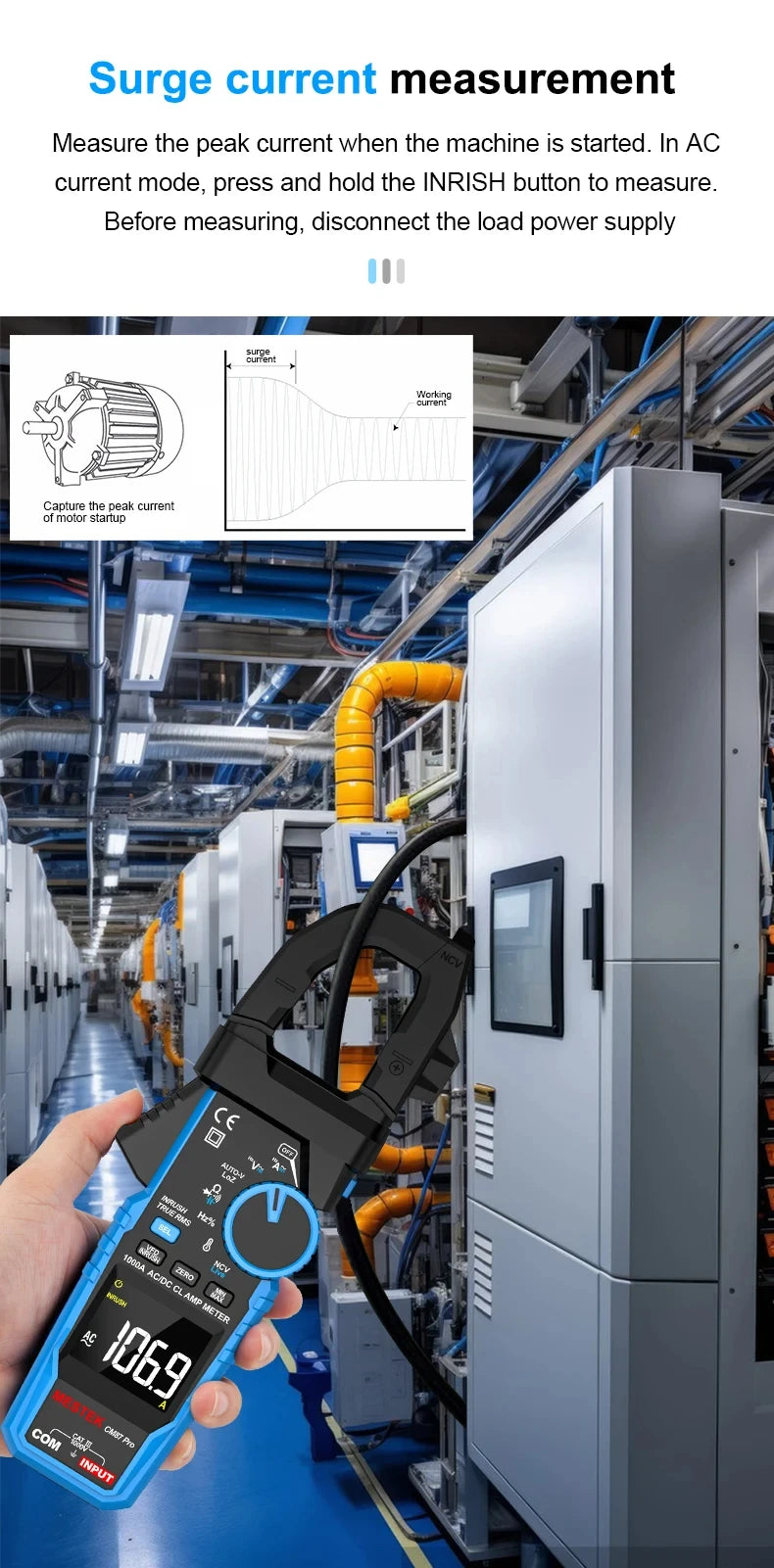 1000A True RMS Digital Clamp Meter with NCV Detection