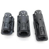 Black tactical duty belt holder designed for 360 degree rotation and secure storage.