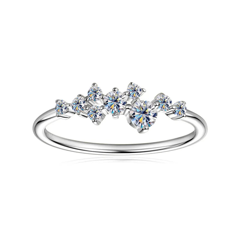 Stackable Moissanite Cluster Ring
