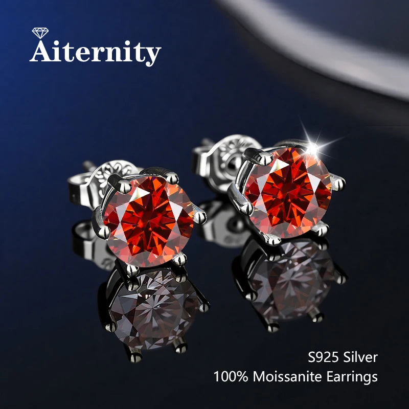 S925 Sterling Silver Moissanite Stud Earrings