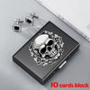 Skull Print Stainless Steel Credit Card Holder Wallet