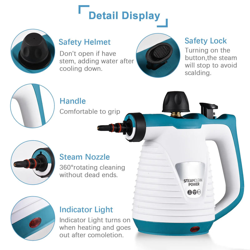 Handheld Steam Cleaner with 9 Accessories