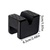 Black rubber car jack pad with a slotted frame rail adapter, showing dimensions of 5cm/1.97in and 6.3cm/2.48in.