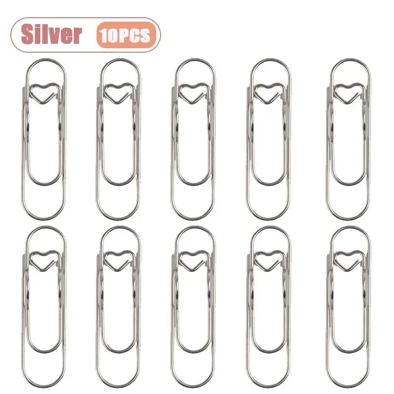 Heart-Shaped Metal Pen Clips for Notebooks and Journals