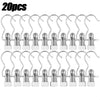 20 pieces of stainless steel clothespins with hooks for space-saving laundry drying