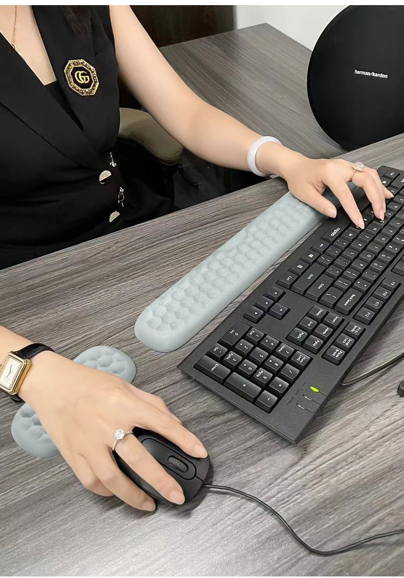 Ergonomic Keyboard & Mouse Pad with Wrist Rest