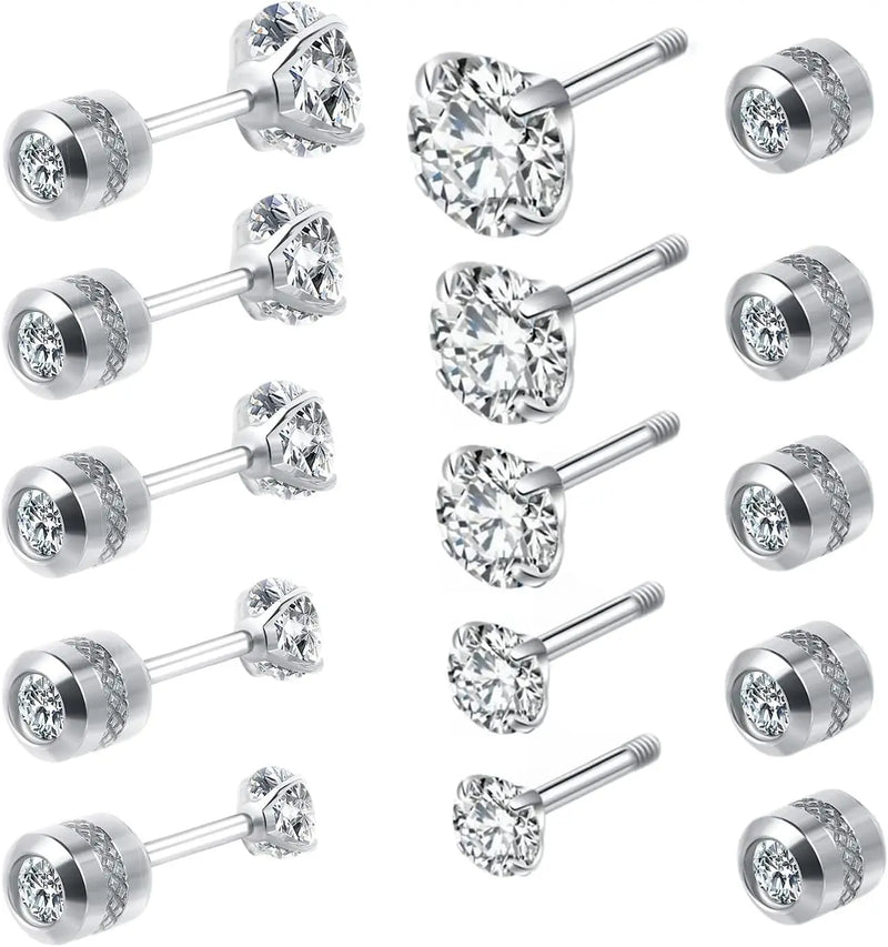 Double-Sided Cubic Zirconia Stud Earrings