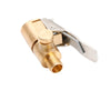 Brass tire inflator quick-connect adapter with clip-on lock tool