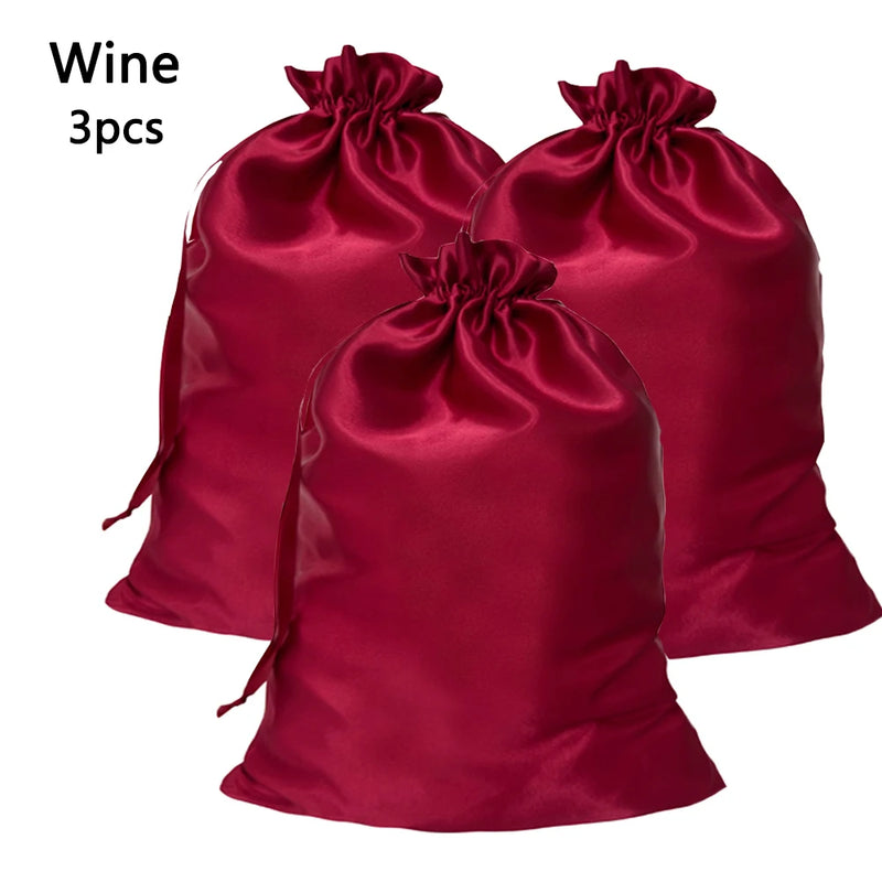 Satin Wig Storage Bags with Drawstring Closure