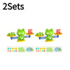 Two green frog balance math learning toys with number cards for kids