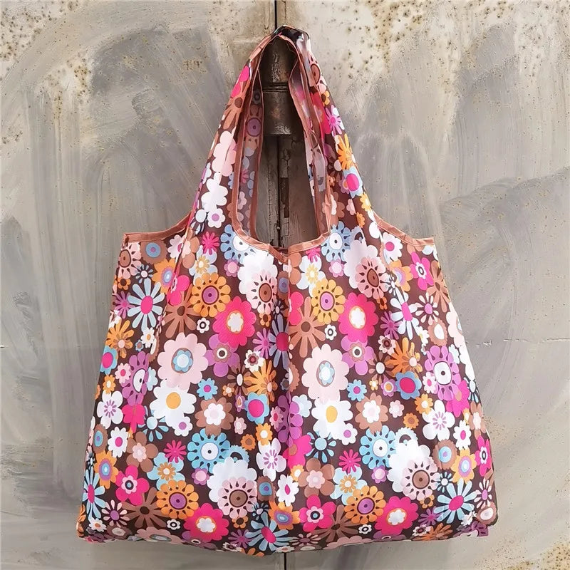 Foldable Eco-Friendly Shopping Bag with Cartoon Print