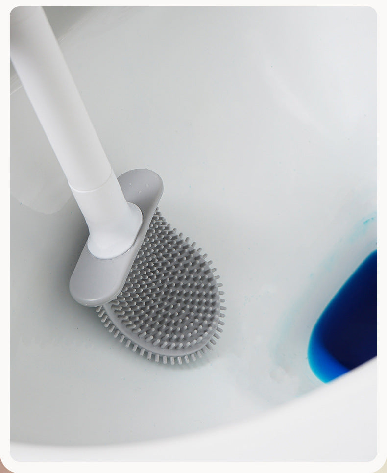 Silicone Toilet Brush with Wall-Mount Holder