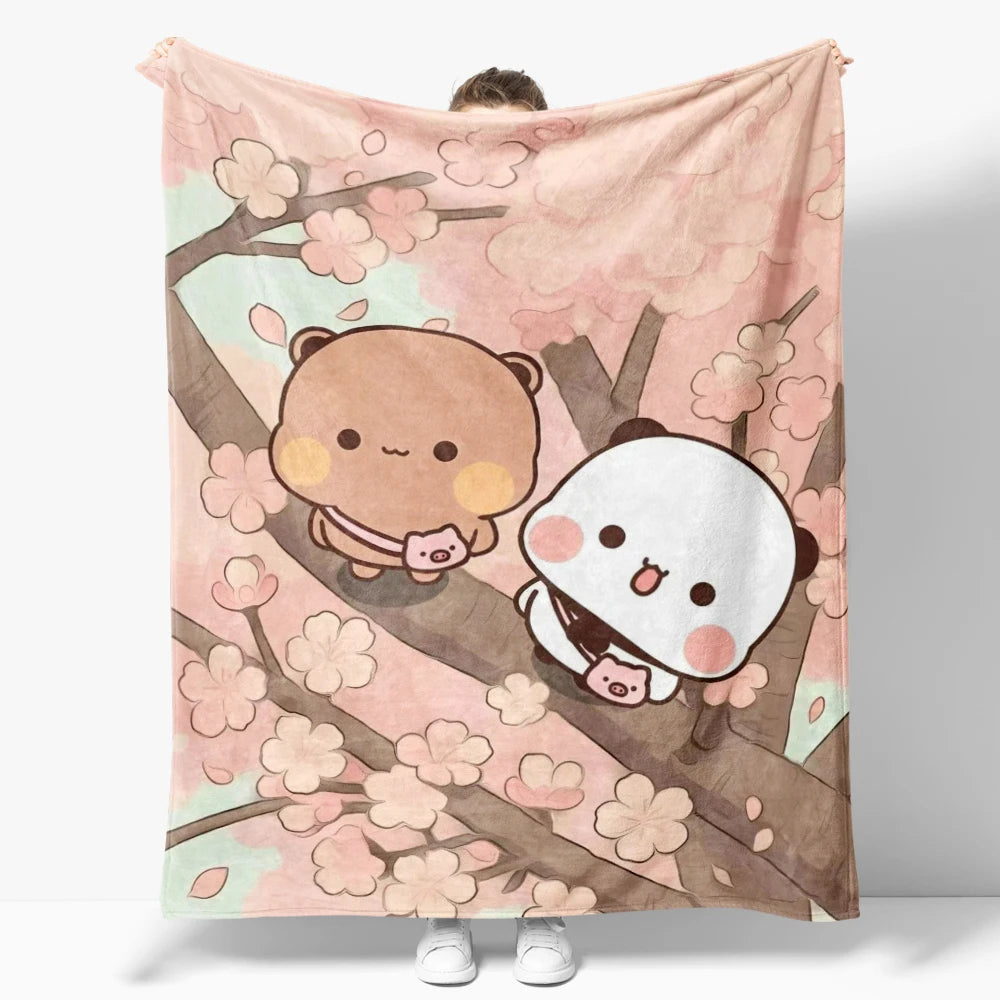 Cozy Cartoon Flannel Throw Blanket for Kids and Sofa