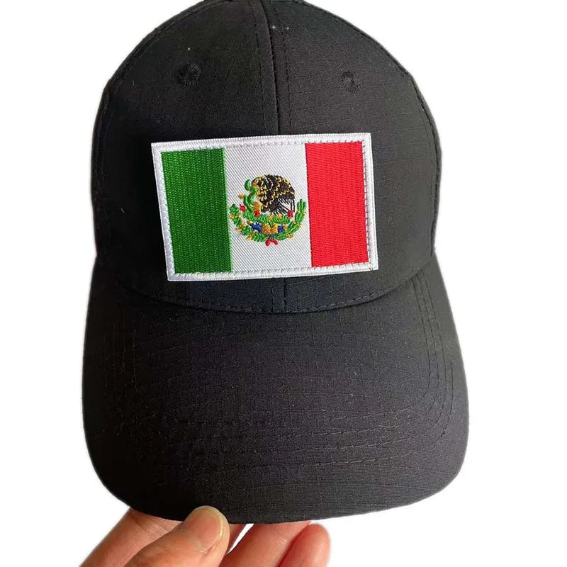 Mexico Flag Eagle 3D Embroidery Patch with Hook-and-Loop Backing