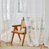 French Lace Sheer Curtains - White Tulle Voile Drapes for Bedroom & Living Room