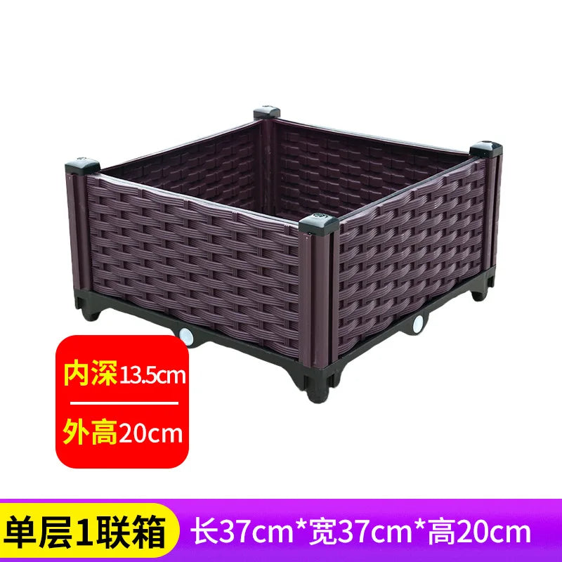 Cache-pot en plastique époxy de balcon surdimensionné