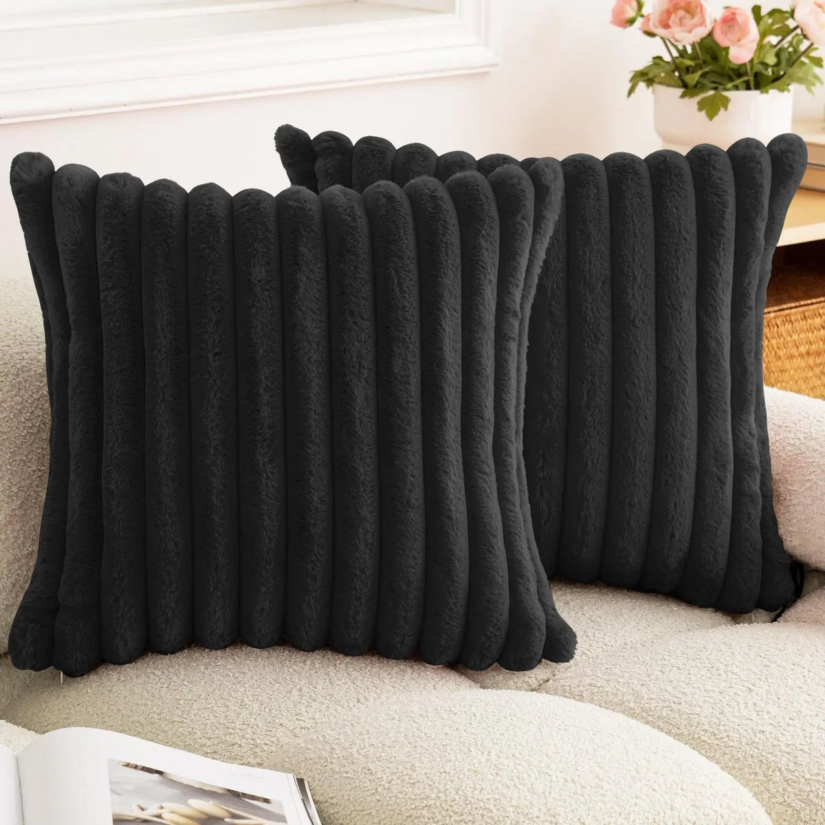 Plush Faux Fur Square Cushion Cover