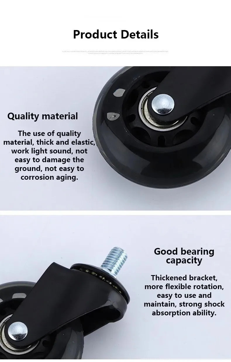 5-Pack 3-Inch Swivel Casters with Brakes and Threaded Stems