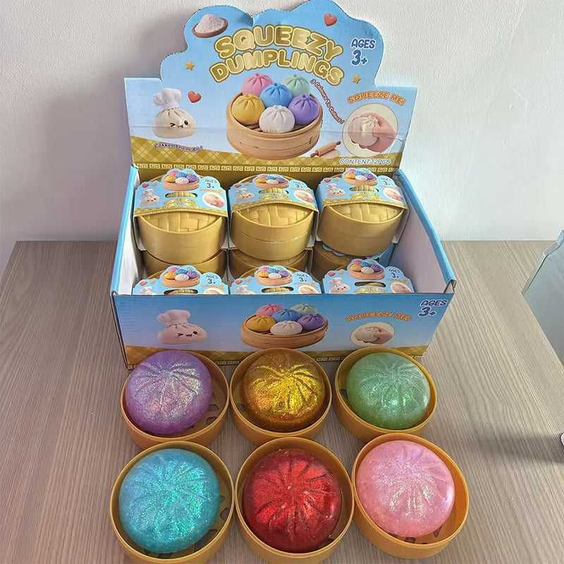Juguete Antiestrés Squishy de Dumpling con Purpurina